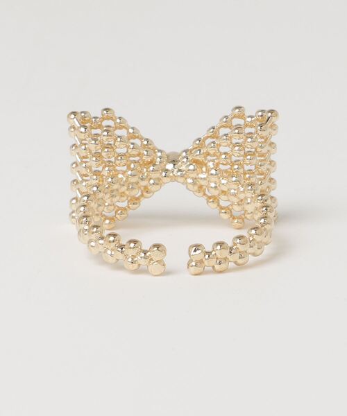 Vini（ヴィニ）の「3D ribbon ビーズ リング　( フリーサイズ )（リング・レディース・シルバー/ゴールド・FREE）」の3枚目の写真
