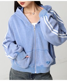 ANAP（アナップ）の「ウォッシュ 加工 ライン スウェット ジップ パーカー（パーカー）」