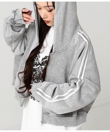 ANAP（アナップ）の「ウォッシュ 加工 ライン スウェット ジップ パーカー（パーカー）」