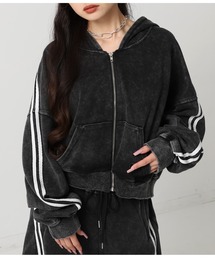 ANAP（アナップ）の「ウォッシュ 加工 ライン スウェット ジップ パーカー（パーカー）」