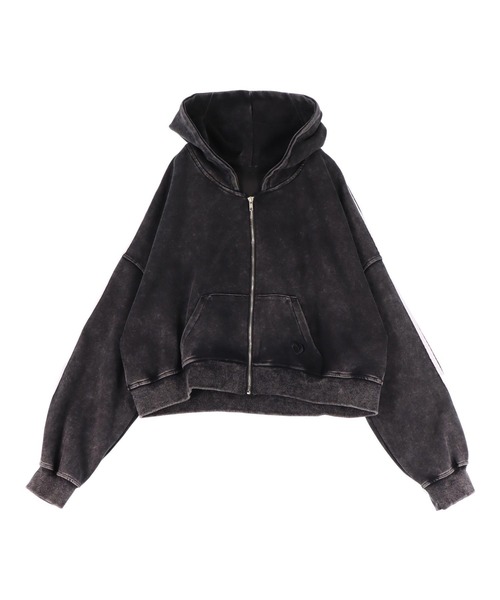 ANAP（アナップ）の「ウォッシュ 加工 ライン スウェット ジップ パーカー（パーカー・レディース・ピンク/ライトグレー/ブルー/ブラック・FREE）」の15枚目の写真