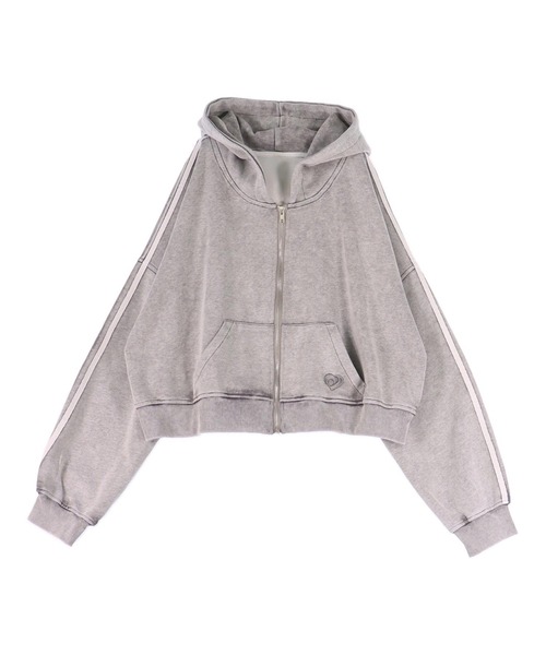 ANAP（アナップ）の「ウォッシュ 加工 ライン スウェット ジップ パーカー（パーカー・レディース・ピンク/ライトグレー/ブルー/ブラック・FREE）」の14枚目の写真