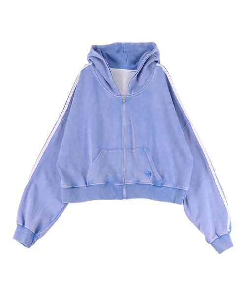 ANAP（アナップ）の「ウォッシュ 加工 ライン スウェット ジップ パーカー（パーカー・レディース・ピンク/ライトグレー/ブルー/ブラック・FREE）」の12枚目の写真