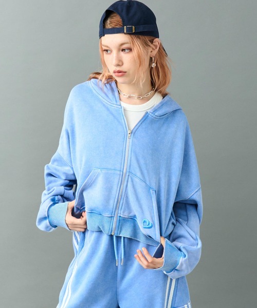 ウォッシュ 加工 ライン スウェット ジップ パーカー（パーカー