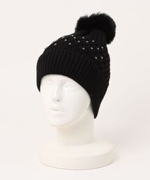 Lace Ladies（レースレディース）の「パール付き ポンポン ニット ワッチ キャップ（ニットキャップ/ビーニー）」