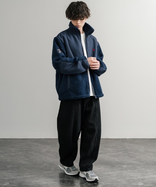 U.S. POLO ASSN.（ユーエスポロアッスン）の「U.S. POLO ASSN. ユーエスポロアッスン BOA JACKET オーバーサイズワンポイントロゴ刺繍ボアジャケット（ブルゾン・メンズ・アイボリー/カーキ/ブラック/ネイビー・M/L/LL）」の21枚目の写真