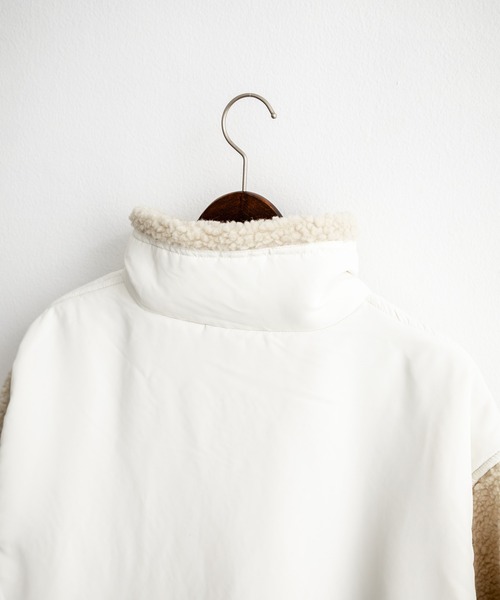 U.S. POLO ASSN.（ユーエスポロアッスン）の「U.S. POLO ASSN. ユーエスポロアッスン BOA JACKET オーバーサイズワンポイントロゴ刺繍ボアジャケット（ブルゾン・メンズ・アイボリー/カーキ/ブラック/ネイビー・M/L/LL）」の7枚目の写真
