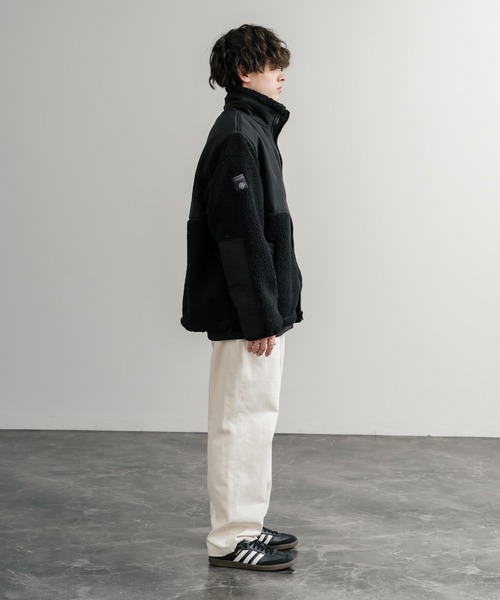 U.S. POLO ASSN.（ユーエスポロアッスン）の「U.S. POLO ASSN. ユーエスポロアッスン BOA JACKET オーバーサイズワンポイントロゴ刺繍ボアジャケット（ブルゾン・メンズ・アイボリー/カーキ/ブラック/ネイビー・M/L/LL）」の14枚目の写真