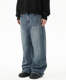 MAHAGRID（マハグリッド）の「『mahagrid/マハグリッド』WASHED DART DENIM PT/ウォッシュドダートデニムパンツ（デニムパンツ）」