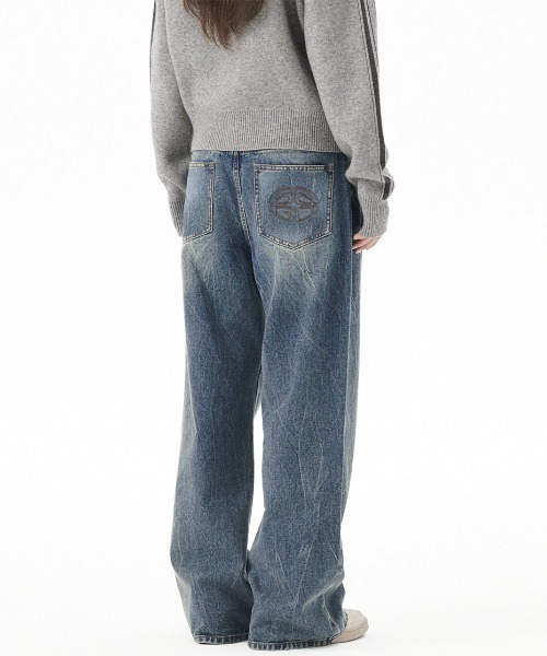 MAHAGRID(マハグリッド)の「『mahagrid/マハグリッド』WASHED DART DENIM PT/ウォッシュドダートデニムパンツ(デニムパンツ・メンズ・ブルー/ブラック・S/M)」の21枚目の写真