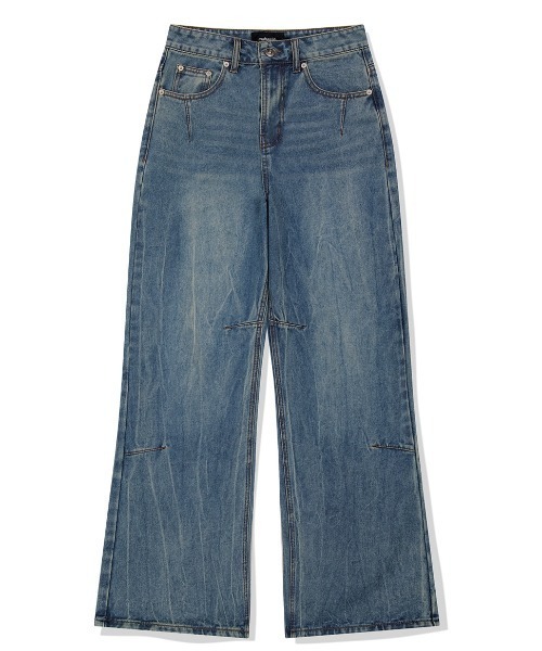 MAHAGRID(マハグリッド)の「『mahagrid/マハグリッド』WASHED DART DENIM PT/ウォッシュドダートデニムパンツ(デニムパンツ・メンズ・ブルー/ブラック・S/M)」の19枚目の写真