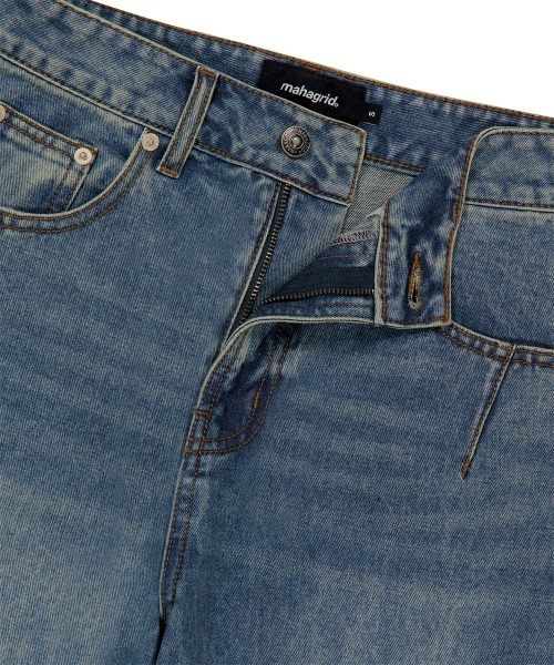 MAHAGRID(マハグリッド)の「『mahagrid/マハグリッド』WASHED DART DENIM PT/ウォッシュドダートデニムパンツ(デニムパンツ・メンズ・ブルー/ブラック・S/M)」の15枚目の写真