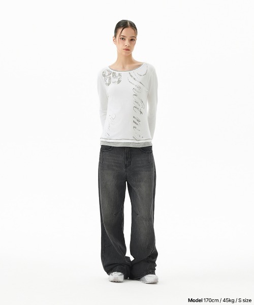 MAHAGRID(マハグリッド)の「『mahagrid/マハグリッド』WASHED DART DENIM PT/ウォッシュドダートデニムパンツ(デニムパンツ・メンズ・ブルー/ブラック・S/M)」の9枚目の写真