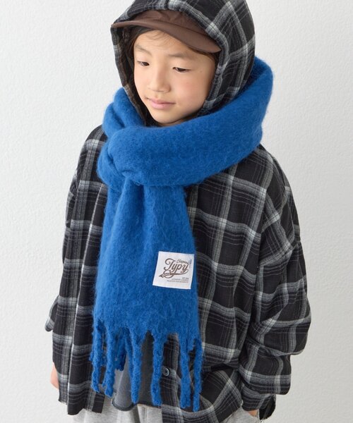 CIAOPANIC TYPY（チャオパニックティピー）の「【KIDS】静電気防止洗える太フリンジマフラー(OSORO)（マフラー・キッズ・グレー/オフホワイト/レッド/ブルー・ONE SIZE）」の11枚目の写真