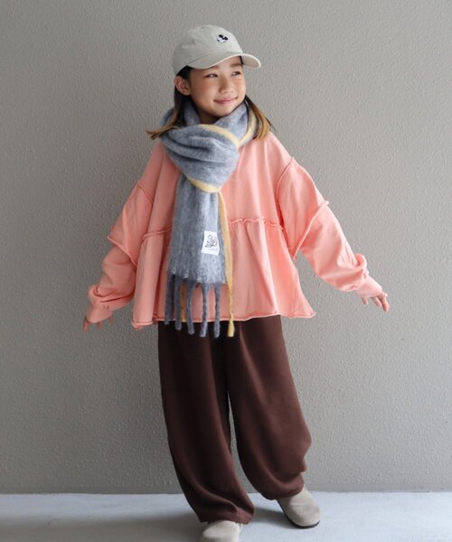 CIAOPANIC TYPY（チャオパニックティピー）の「【KIDS】静電気防止洗える太フリンジマフラー(OSORO)（マフラー・キッズ・グレー/オフホワイト/レッド/ブルー・ONE SIZE）」の19枚目の写真