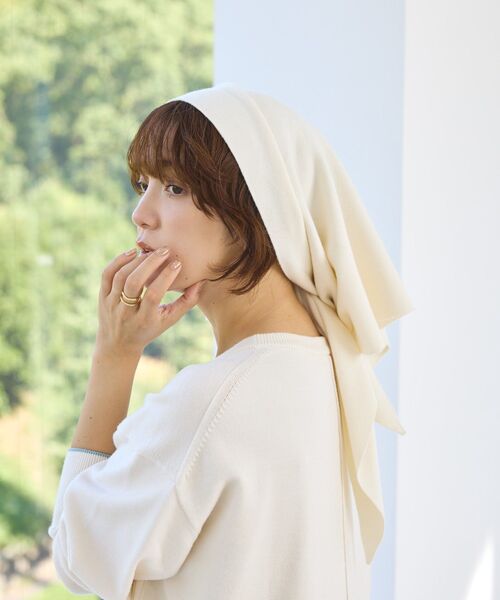 alors Paris アイボリー ニットスカーフ 刺繍B alors Paris アイボリー ニットスカーフ 刺繍B alors Paris アイボリー