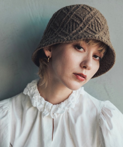 ORIENT MILLINERY(オリエント ミリナリー)の「Boucloche【ブークローシュ】(ハット・レディース・チャコールグレー/ライトグリーン/カーキブラウン・FREE)」の3枚目の写真