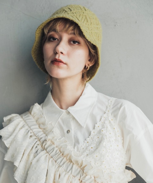 ORIENT MILLINERY(オリエント ミリナリー)の「Boucloche【ブークローシュ】(ハット・レディース・チャコールグレー/ライトグリーン/カーキブラウン・FREE)」の22枚目の写真