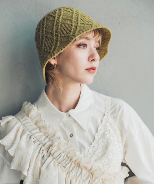 ORIENT MILLINERY(オリエント ミリナリー)の「Boucloche【ブークローシュ】(ハット・レディース・チャコールグレー/ライトグリーン/カーキブラウン・FREE)」の15枚目の写真