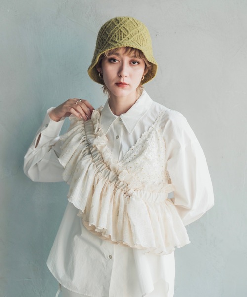 ORIENT MILLINERY(オリエント ミリナリー)の「Boucloche【ブークローシュ】(ハット・レディース・チャコールグレー/ライトグリーン/カーキブラウン・FREE)」の19枚目の写真