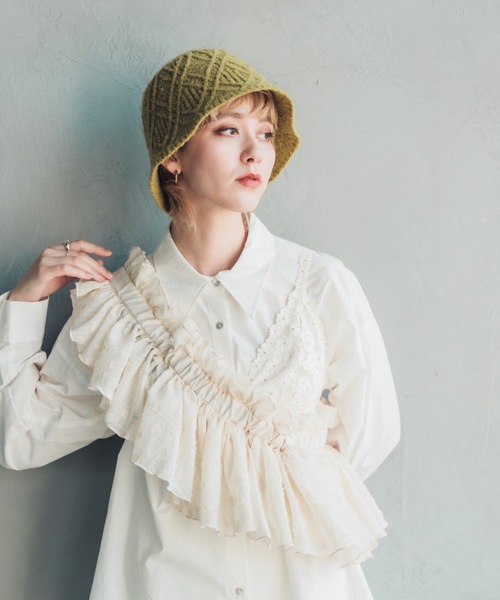 ORIENT MILLINERY(オリエント ミリナリー)の「Boucloche【ブークローシュ】(ハット・レディース・チャコールグレー/ライトグリーン/カーキブラウン・FREE)」の16枚目の写真