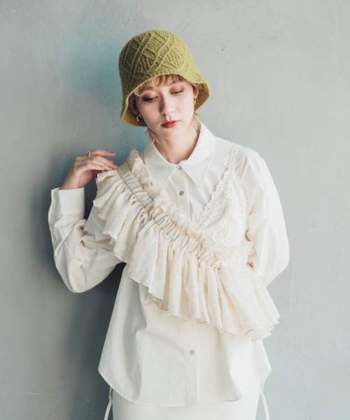 ORIENT MILLINERY(オリエント ミリナリー)の「Boucloche【ブークローシュ】(ハット・レディース・チャコールグレー/ライトグリーン/カーキブラウン・FREE)」の17枚目の写真