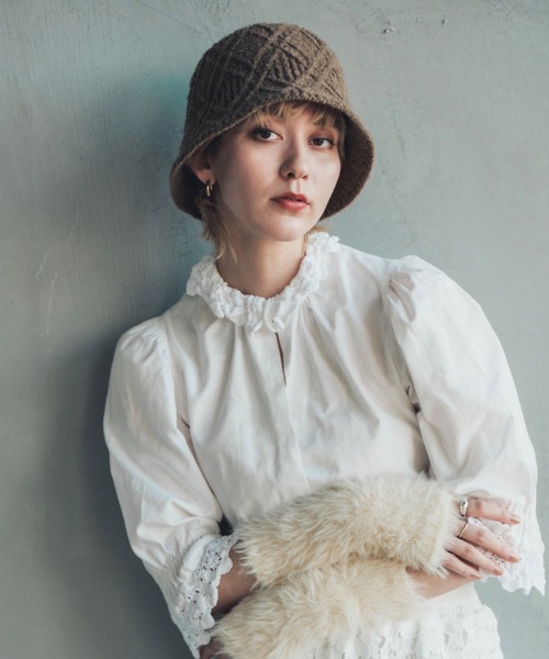 ORIENT MILLINERY(オリエント ミリナリー)の「Boucloche【ブークローシュ】(ハット・レディース・チャコールグレー/ライトグリーン/カーキブラウン・FREE)」の4枚目の写真