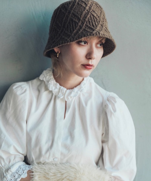ORIENT MILLINERY(オリエント ミリナリー)の「Boucloche【ブークローシュ】(ハット・レディース・チャコールグレー/ライトグリーン/カーキブラウン・FREE)」の11枚目の写真