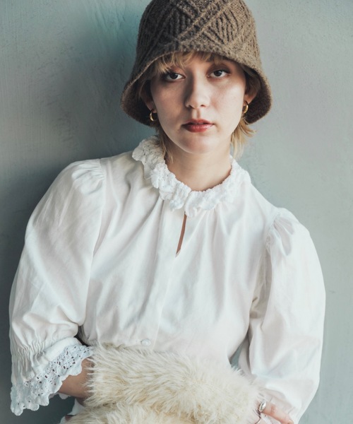 ORIENT MILLINERY(オリエント ミリナリー)の「Boucloche【ブークローシュ】(ハット・レディース・チャコールグレー/ライトグリーン/カーキブラウン・FREE)」の9枚目の写真