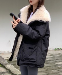 AMAJI（アマジ）の「ボアネック中綿ミリタリージャケット（ミリタリージャケット）」