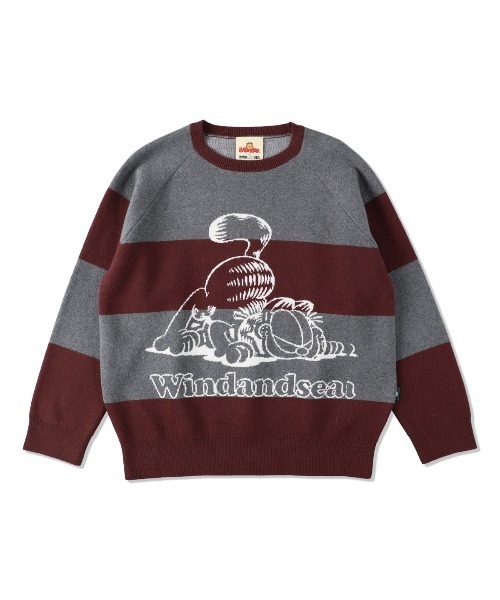 セール】GARFIELD x WDS BORDER CREW KNIT（ニット/セーター）｜WIND
