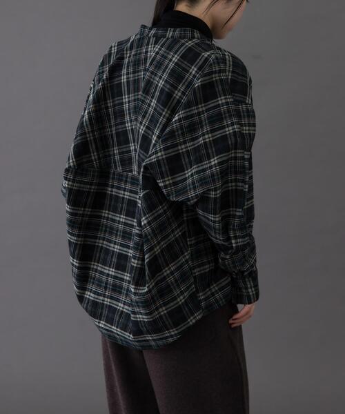 FORK&SPOON（フォークアンドスプーン）の「FORK&SPOON　ブラッシュドチェックシャツ（シャツ/ブラウス・レディース・ベージュ系その他/ブラック系その他・1）」の5枚目の写真