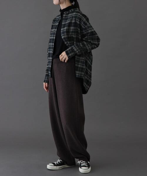 FORK&SPOON（フォークアンドスプーン）の「FORK&SPOON　ブラッシュドチェックシャツ（シャツ/ブラウス・レディース・ベージュ系その他/ブラック系その他・1）」の8枚目の写真