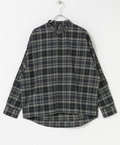 FORK&SPOON（フォークアンドスプーン）の「FORK&SPOON　ブラッシュドチェックシャツ（シャツ/ブラウス・レディース・ベージュ系その他/ブラック系その他・1）」の9枚目の写真
