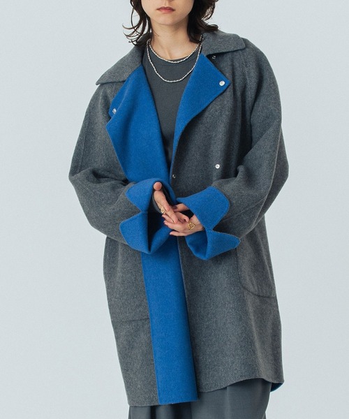 ROSE BUD（ローズバッド）の「(CREOLME)REVERSIBLE MIDDLE COAT（その他アウター・レディース・ブラウン/グレー・ONE SIZE）」の2枚目の写真