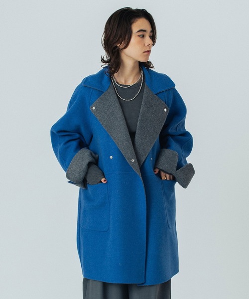ROSE BUD（ローズバッド）の「(CREOLME)REVERSIBLE MIDDLE COAT（その他アウター・レディース・ブラウン/グレー・ONE SIZE）」の3枚目の写真