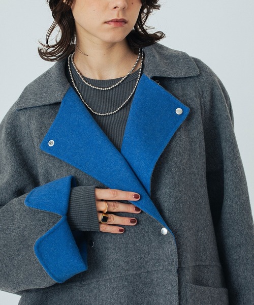 ROSE BUD（ローズバッド）の「(CREOLME)REVERSIBLE MIDDLE COAT（その他アウター・レディース・ブラウン/グレー・ONE SIZE）」の6枚目の写真