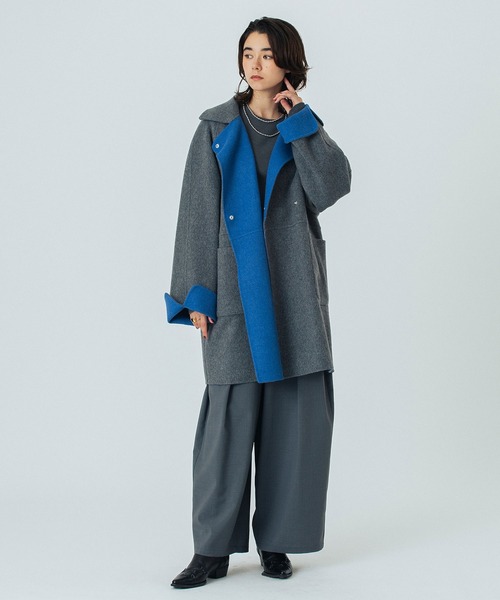 ROSE BUD（ローズバッド）の「(CREOLME)REVERSIBLE MIDDLE COAT（その他アウター・レディース・ブラウン/グレー・ONE SIZE）」の14枚目の写真