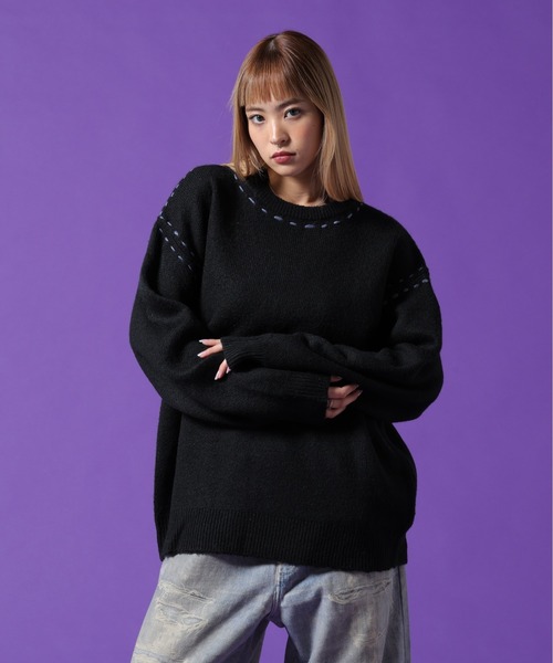DANKE SCHON(ダンケシェーン)の「【WEB&DEPOT限定】DankeSchon/ダンケシェーン/ST KNIT CREWNECK(ニット/セーター・メンズ・ホワイト/チャコールグレー/ブラック・L/M/XL)」の1枚目の写真