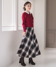 ロービングチェックサーキュラースカート