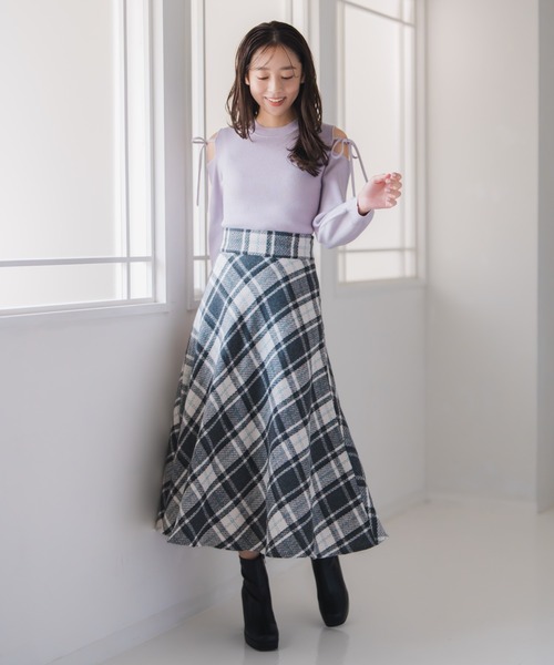 セール】2025秋冬新作 ロービングチェックサーキュラースカート