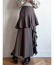 フリルスリットフレアスカート