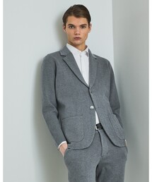 DESIGNWORKS | 【セットアップ対応】ビックヘリンボン柄 ニットジャケット(カーディガン/ボレロ)