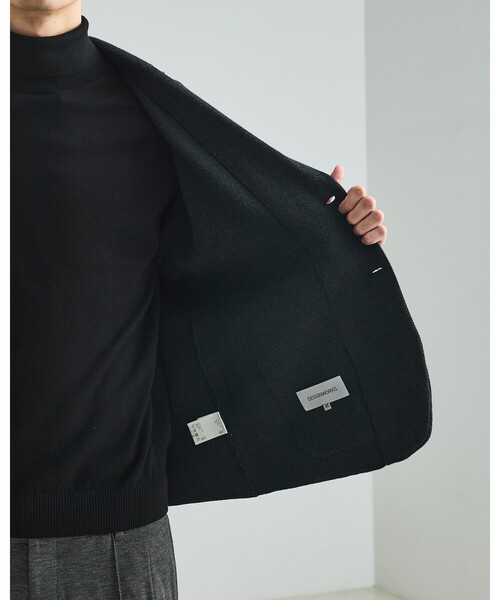 DESIGNWORKS(デザインワークス)の「【セットアップ対応】ビックヘリンボン柄 ニットジャケット(カーディガン/ボレロ・メンズ・グレー/チャコールグレー・46/48/50)」の10枚目の写真