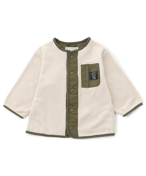 F.O.KIDS(エフオーキッズ)の「【セットアップ可/ジュニア対応】フリースカーディガン(カーディガン/ボレロ・キッズ・ブラウン/チャコール/アイボリー・80/90/100/110/120/130/140)」の1枚目の写真