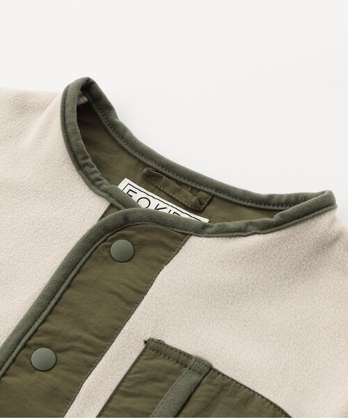 F.O.KIDS(エフオーキッズ)の「【セットアップ可/ジュニア対応】フリースカーディガン(カーディガン/ボレロ・キッズ・ブラウン/チャコール/アイボリー・80/90/100/110/120/130/140)」の7枚目の写真