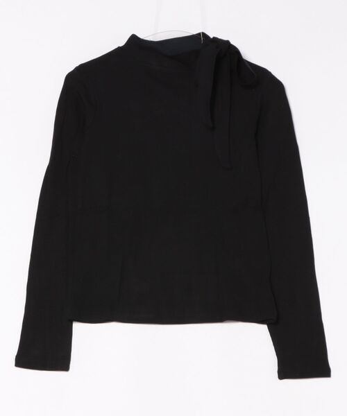 Anely(アネリー)の「オフネック リボン リブ 長袖 カット トップス(Tシャツ/カットソー・レディース・ブラック/グレー・FREE)」の18枚目の写真