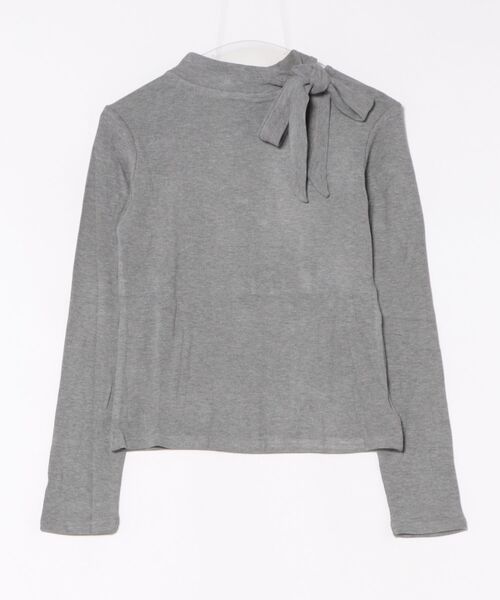 Anely(アネリー)の「オフネック リボン リブ 長袖 カット トップス(Tシャツ/カットソー・レディース・ブラック/グレー・FREE)」の17枚目の写真