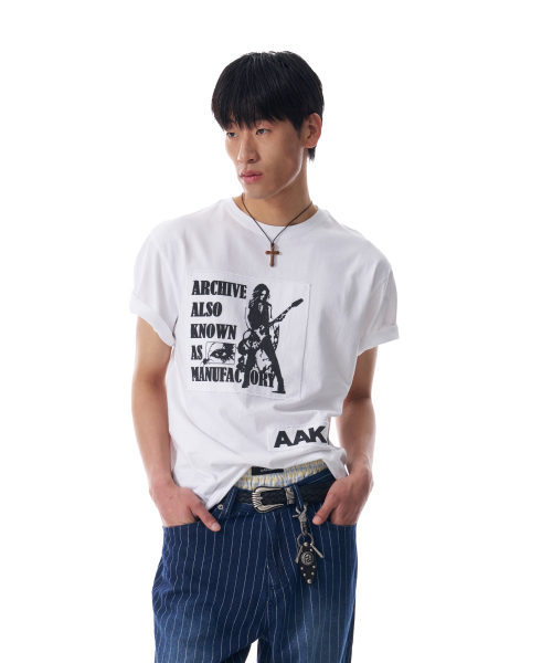 AAKAM（アーカム）の「Washed Patch Half Top (White)（Tシャツ/カットソー・レディース・その他・2/1）」の4枚目の写真