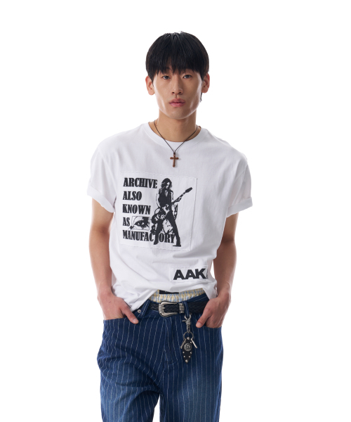 AAKAM（アーカム）の「Washed Patch Half Top (White)（Tシャツ/カットソー・レディース・その他・2/1）」の5枚目の写真